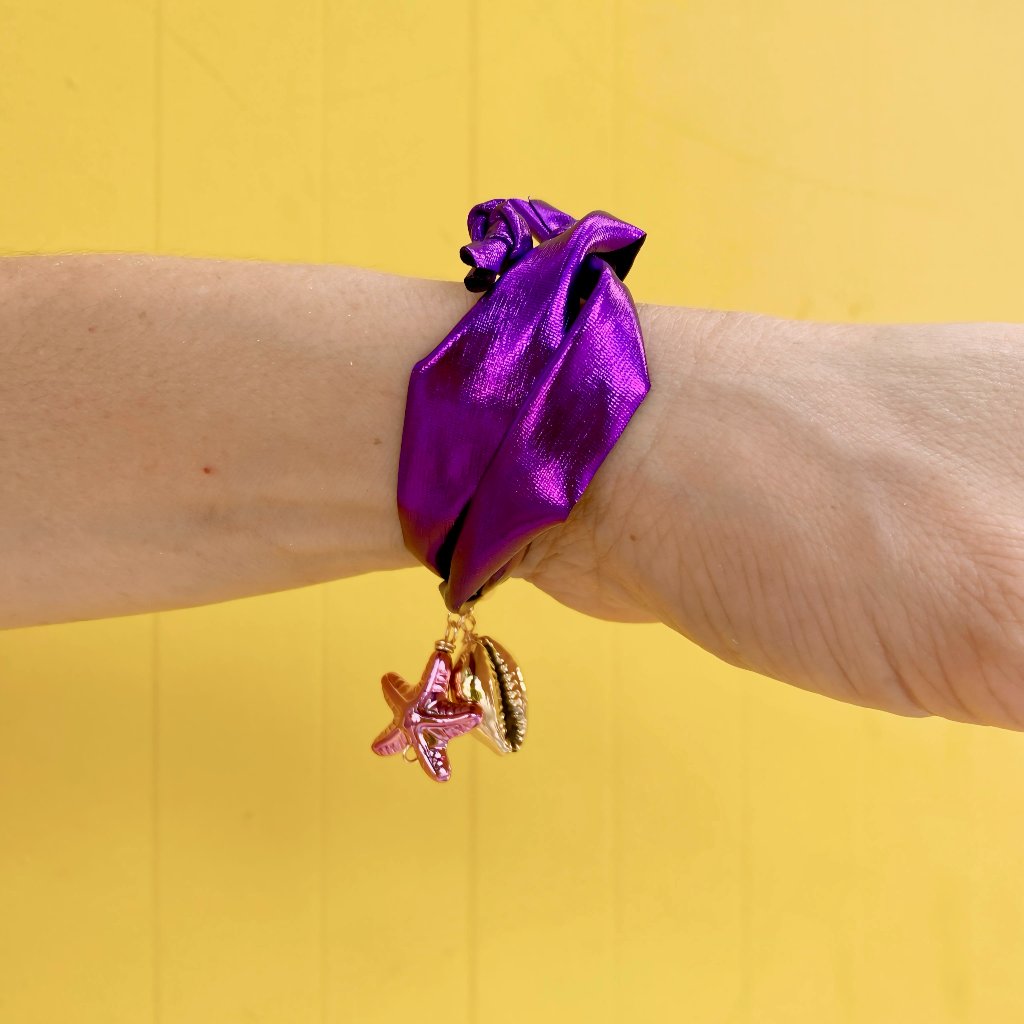 Violet Metallic Bracelet With Colorful Beach